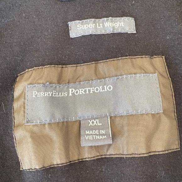 Perry Ellis Portfolio Windbreaker Jacket Full Zip Green Mens XXL Lightweight - Picture 11 of 12